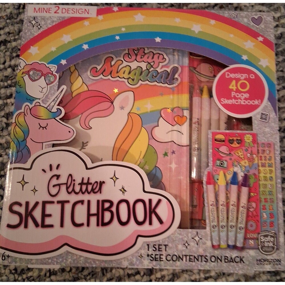 Unicorn Glitter Sketchbook Stay Magical kit